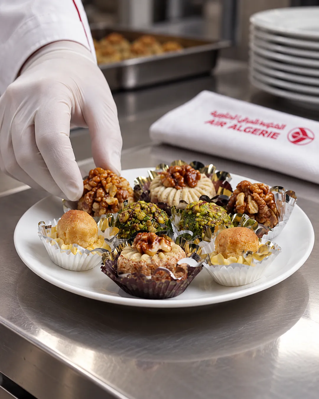 Pâtisseries servies à bord