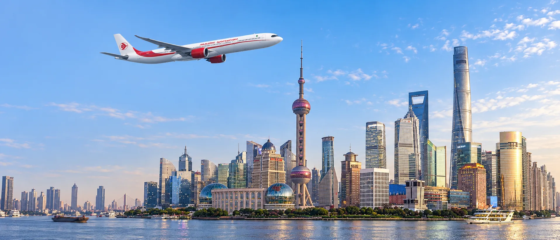 Avion Air Algérie au-dessus de Shanghai